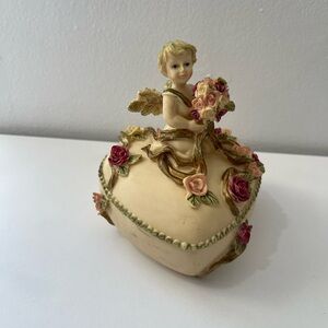 Cherub Heart-Shaped Trinket Box